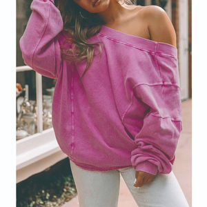 เสื้อสเวตเชิ้ตผู้หญิงคุณภาพสูง ทรงโอเวอร์ไซส์ ดีไซน์บิดเกลียวด้านหลัง แขนยาว โชว์หลัง เสื้อพูลโอเวอร์ผู้หญิง - Product Image 3