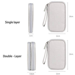 Portable Travel <b>Bag</b> Storage Pouch Wire Organizer Soft EVA Material <b>for</b> Earphones Chargers Zipper Closure Holiday Accessories - Product Image 2