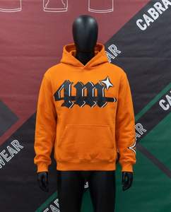 Sudadera con capucha para hombre, de algodón 100% de alto gramaje, transpirable, cálida para invierno, informal, con bordado y abalorios, lavada, teñida lisa - Product Image 4