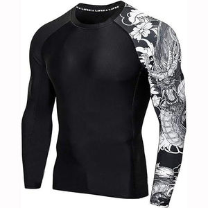 New Designs Custom Printed Bjj <b>Long</b> <b>Sleeve</b> jiu jitsu kimono Rash Guard Compression Shirt MMA <b>Base</b> <b>Layer</b> Boxing Rash Guard - Product Image 1