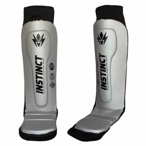 Arts martiaux professionnels de haute qualité porter Kickboxing protège-tibia en cuir synthétique fait confortable platine MMA protège-tibia - Product Image 1