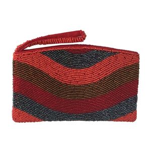 Exclusive Stylish Handmade <b>Beaded</b> <b>Red</b> Chili Design Embroidery Mini Zipper Bag Elegant Fancy Premium Beautiful From India - Product Image 4
