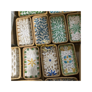 ถาดเสิร์ฟไม้ไผ่รักษ์โลก ราคาดีที่สุด งานฝีมือโมเสคแบบมินิมอล วาดด้วยมือ ขายส่ง OEM ODM เวียดนาม Vietchoice Dishes - Product Image 5