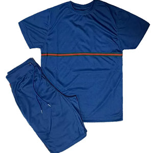 Ensemble de vêtements décontractés imprimés personnalisables pour hommes T-shirt et short assortis avec rayure tendance, idéal pour l'été Street Style - Product Image 5