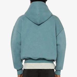 Premium Warm Cotton Blank Plain Heavyweight Sweatshirts Custom Embossed Logo French Terry Oversized Men Full Zip up <b>Hoodie</b> - Product Image 3