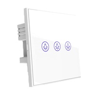 Tuya Smart WiFi sans fil 230V Max. Télécommande tactile en verre 6 boutons pour contrôle vocal Alexa, application Tuya Smartlife