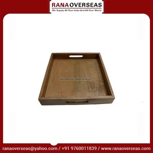 La mejor oferta en bandejas grandes de madera pulida para servir con asas ecológicas para desayunos y cocinas a bajo precio - Product Image 3