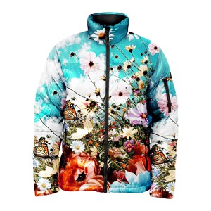 Veste imperméable en nylon et coton pour homme, col montant décontracté, fermeture éclair, matelassée, logo frontal, fournisseur en gros - Product Image 4