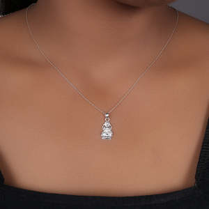 Collier pendentif Lakshmi en argent 925, bijoux religieux vintage tendance pour femmes, géométrique, or, diamant, perle, fiançailles PE070 - Product Image 3