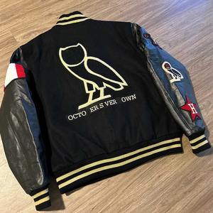 OEM de alta calidad logotipo personalizado al por mayor en blanco liso bordado Unisex chaqueta Bomber de lana gruesa Vintage Varsity chaquetas para hombres - Product Image 2