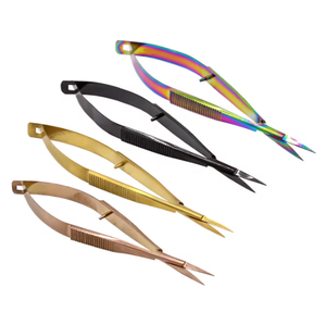 Ciseaux à cils couleur or Marque privée Ciseaux à ressort pour cils professionnels Outil de maquillage cosmétique Ciseaux de manucure - Product Image 2