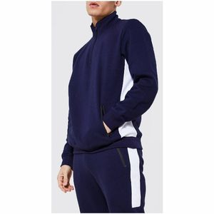 Survêtements d'hiver 100% coton pour hommes, pantalons évasés et sweat à capuche zippé, ensembles imprimés pour la course à pied et l'entraînement des adultes - Product Image 4