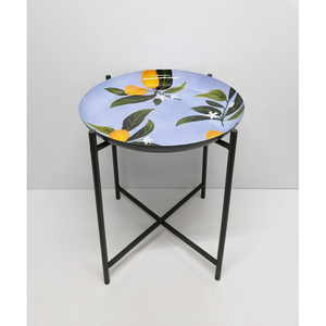 Calcomanía de mesa auxiliar de forma redonda de Metal de hierro de nueva apariencia, acabado esmaltado para sala de estar, muebles decorativos, mesa de centro hecha a mano - Product Image 4