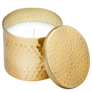Portavelas estañado de diseño martillado con acabado dorado de primera calidad para decoración del hogar para hacer velas, ollas de cera y tarros votivos - Product Image 3