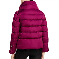 Jaket Puffer Rajut Wanita dengan Tudung Bulu Imitasi, Mantel Berlapis Reguler, Tebal, Hangat, Bernapas, Ramah Lingkungan, Tahan Air, Penutup Ritsleting