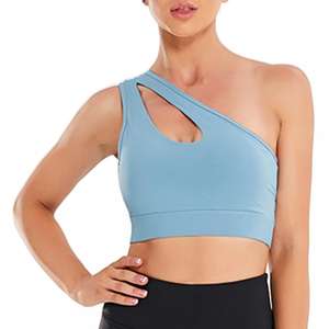 คอลเลคชั่นฤดูใบไม้ผลิฤดูร้อนขนาด XL ที่ไม่ซ้ำกันชุดสปอร์ตบราใส่เล่นกีฬาวิ่งออกกำลังกายเปิดไหล่ข้างเดียวระบายอากาศเข้ายิมโยคะ - Product Image 1