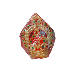 มงกุฎไหมมุกต์แบบดั้งเดิมสำหรับพระเจ้าฮินดู ตกแต่งวัด ขายส่ง - Product Image 1