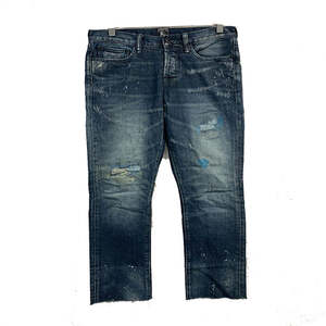 Venta al por mayor de ropa de calle personalizada, pantalones vaqueros acampanados apilados, pantalones vaqueros desgastados holgados en blanco, aspecto clásico para hombres - Product Image 1