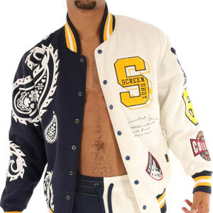 Blouson de baseball d'hiver en gros, coupe-vent personnalisé à séchage rapide, blouson universitaire unisexe imperméable grande taille avec col montant - Product Image 5