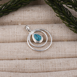 Colgante religioso de Plata de Ley 925 con piedras preciosas turquesas, abalorios de diamantes de estilo clásico, joyería impermeable para mujeres y niñas. - Product Image 6