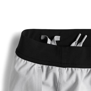 2024 nuevos pantalones cortos de Fitness gris claro de alta calidad cómodos cintura elástica cortos de poliéster de malla sostenible pantalones cortos de gimnasio para hombres - Product Image 2