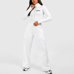 Servicio OEM, Diseño de Chándal de Alta Calidad para Mujer con Cierre de Cremallera y Pantalones Deportivos de Pierna Recta, Corte Ajustado / Logotipo Personalizado, Ropa Deportiva Informal - Product Image 1