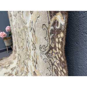 พรมวินเทจตุรกีขนาด 5.6x9.2 ฟุต พรมขนาดใหญ่ พรมลายจุดสีน้ำตาล - Product Image 3