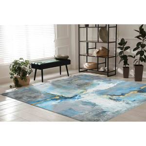 Tapis imprimé moderne gris aux tons doux pour la décoration de la maison, tapis doux non tissé - Product Image 2