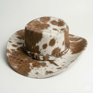 Sombrero de Vaquero con Patrón de Piel de Vaca, Unisex, para Deportes al Aire Libre, Playa, Primavera, Verano, Casual, Estilo Europeo y Americano, 56-58CM - Product Image 1