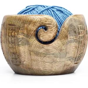 Classic Design Handicraft Wooden Yarn Bowl Sustainable Polished Wood for <b>Knitting</b> and Crochet Yarn <b>Storage</b> for Business Gifts - Product Image 4