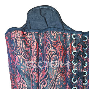 Corset Teddy en Brocart à Motif Paisley Gothique, avec Baleines en Acier et Effet Sculptant sur la Taille - Product Image 5