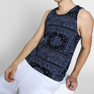 Último diseño impreso hombres algodón chaleco camiseta sin mangas gimnasio ropa culturismo hombres camiseta sin mangas para la venta - Product Image 3