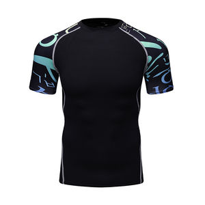 Chemises de compression Rash Guard à manches courtes pour homme de sublimation t-shirts grande taille pour homme à séchage rapide respirant avec logo personnalisé - Product Image 1