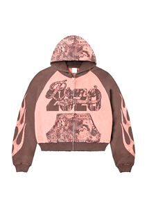 Sudadera Premium de Estilo Urbano con Estampado Personalizado, Bordado Desgastado y Pedrería, Sudadera Extra Grande Lavada OEM - Product Image 3