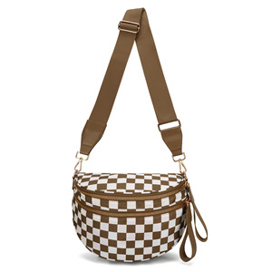 Marsupio Estivo Impermeabile a Quadri in Nylon, Borsa a Tracolla Sportiva Carina per Ragazze e <span class=keywords><strong>Donne</strong></span> - Product Image 6