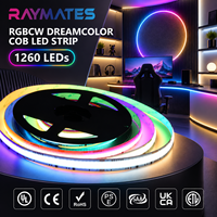 Bande LED numérique flexible COB 1260 SPI personnalisée 24V 12/15mm pour façade multimédia, contour de bâtiment et éclairage linéaire