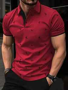 2025 nueva moda de verano de manga corta para hombres para camisa POLO Color sólido 3D impreso de talla grande disponible - Product Image 5