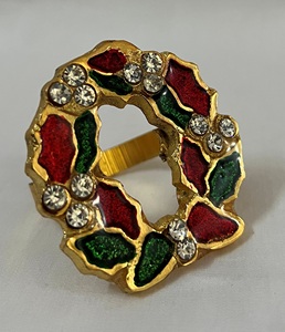 6 Anillos de Servilleta Metálicos con Diseño de Corona Navideña, Porta Servilletas con Pedrería, Estilo Americano, Decoración para Cena Navideña, Fiesta de Navidad - Product Image 6