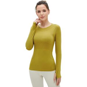 Gym Yoga Long Sleeve Crop Top Seamless Running Fitness Set <b>Compression</b> Fitness Wear T <b>Shirt</b> Sportswear for <b>Women</b> - Product Image 3