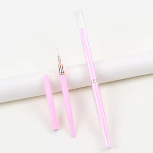 Private Label OEM Pink metallo manico Nailart pennelli <span class=keywords><strong>Neil</strong></span> <span class=keywords><strong>Neil</strong></span> Gel UV Gel Gel Nail Art Brush Kit all'ingrosso - Product Image 2