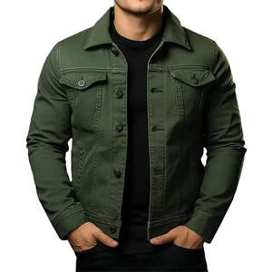 Chaqueta Vaquera para Hombre al por Mayor, Cuello Alto, Reversible, Manga Larga, Botón Único, Estilo Urbano, Negra, Servicio OEM - Product Image 4