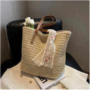 Straw <b>Shopper</b> Shoulder <b>Bag</b> Summer <b>Bag</b> <b>Crochet</b> Macrame Beach <b>Bags</b> Direct From Indian Supplier - Product Image 2