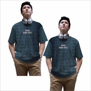 T-shirt pour hommes imprimé de motifs graphiques en coton mélangé Top décontracté tendance pour un look de rue moderne - Product Image 3