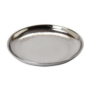 Assiette de service en acier inoxydable martelé, écologique, passe au lave-vaisselle, assiette à dîner, assiette à salade avec un design décoratif, durable et élégante - Product Image 1