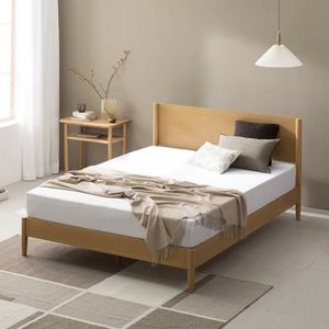 Estructura de cama de teca moderna con cabecero - Product Image 2