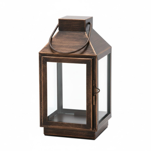 Lanterne à bougie en métal argenté pour la décoration de la maison moderne, élégante en acier inoxydable et en verre, pour la décoration de table et de jardin - Product Image 5