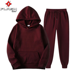 เสื้อวอร์มใส่ได้ทั้งชายและหญิงผ้าฟลีซสีทึบพิมพ์ลายปรับแต่งได้ชุดวอร์มชุดกีฬากางเกงสเวตเตอร์มีฮู้ดแบบสวมหัวกางเกงสไตล์สตรีท - Product Image 2