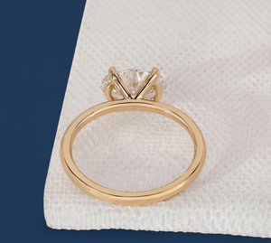 Anillo de Compromiso Solitario Ovalado con Diamante Cultivado en Laboratorio de 1.50CT, VVS2 F, Certificado IGI, Chapado en Rodio, Oro Amarillo, Venta al por Mayor para Mujer - Product Image 5