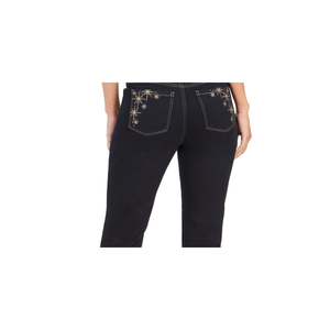 Pantaloni Cargo in Denim Skinny da Donna Style Co Blu Scuro a Vita Alta, Gamba Dritta, con Tasche Decorate, Casual, Traspiranti, Design Semplice - Product Image 2