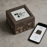 Boîte en papier rigide intelligente Bauhaus, emballage minimaliste géométrique en poudre de café recyclée, boîte cadeau